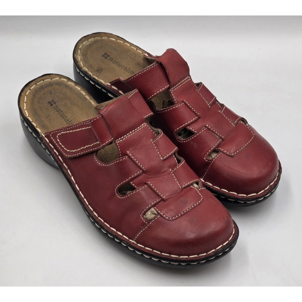 Naturalizer Saddler Women's Red Slip on  Straps Hook & Loop Mules Size 8M